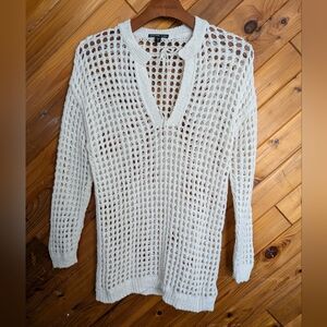 James Perse Open-Knit V-Neck Sweater Size 0